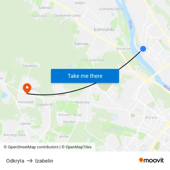 Odkryta to Izabelin map