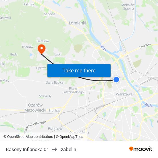 Baseny Inflancka 01 to Izabelin map