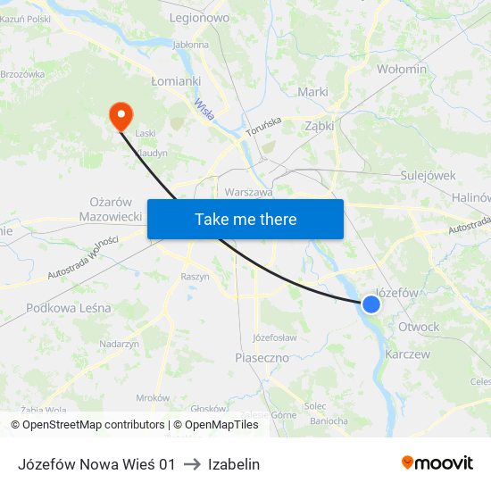 Józefów Nowa Wieś 01 to Izabelin map