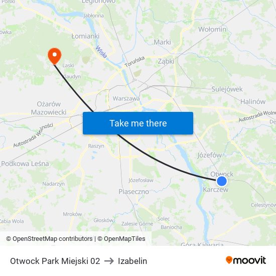 Otwock Park Miejski 02 to Izabelin map