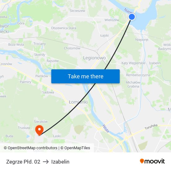 Zegrze Płd. 02 to Izabelin map