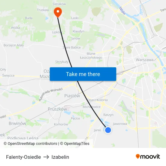 Falenty - Osiedle to Izabelin map