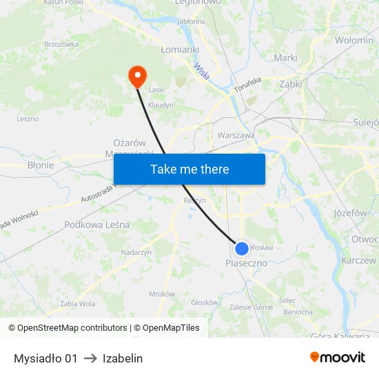 Mysiadło 01 to Izabelin map