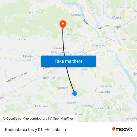 Radiostacja Łazy 01 to Izabelin map