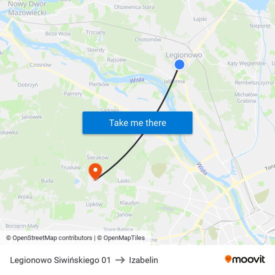 Legionowo Siwińskiego 01 to Izabelin map