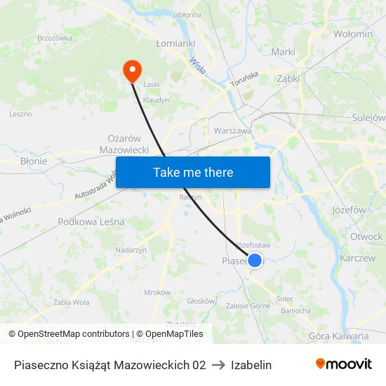 Piaseczno Książąt Mazowieckich 02 to Izabelin map