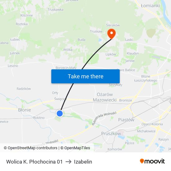 Wolica K. Płochocina 01 to Izabelin map