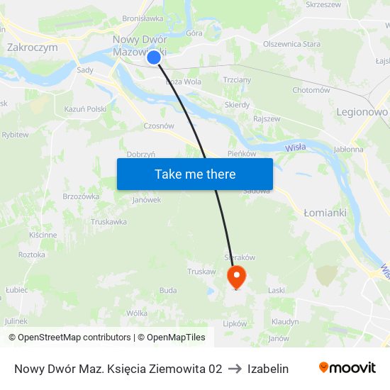 Nowy Dwór Maz. Księcia Ziemowita 02 to Izabelin map