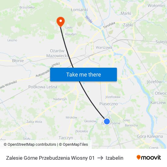 Zalesie Górne Przebudzenia Wiosny 01 to Izabelin map