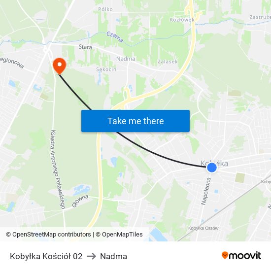 Kobyłka Kościół 02 to Nadma map