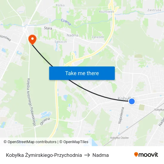 Kobyłka Żymirskiego - Przychodnia to Nadma map
