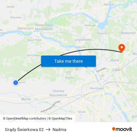 Grądy Świerkowa 02 to Nadma map