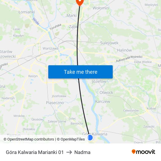 Góra Kalwaria Marianki 01 to Nadma map