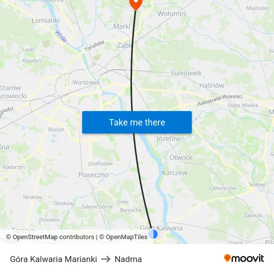 Góra Kalwaria Marianki to Nadma map