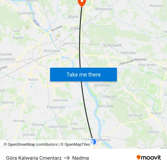 Góra Kalwaria Cmentarz to Nadma map