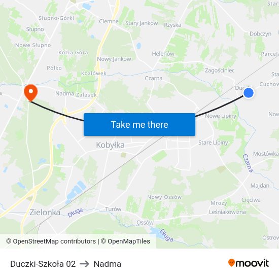 Duczki-Szkoła to Nadma map