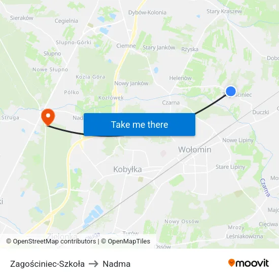 Zagościniec - Szkoła to Nadma map