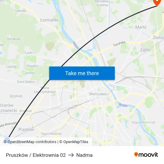Pruszków / Elektrownia 02 to Nadma map