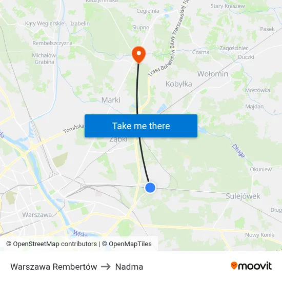 Warszawa Rembertów to Nadma map