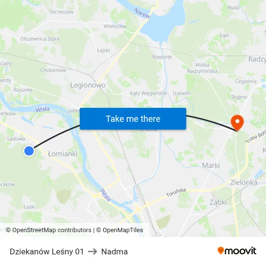 Dziekanów Leśny 01 to Nadma map