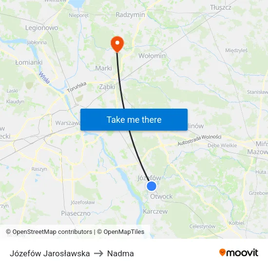 Józefów Jarosławska to Nadma map