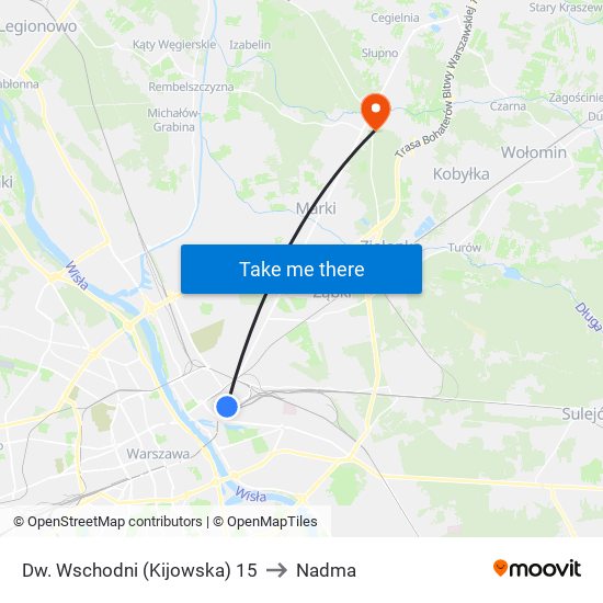 Dw. Wschodni (Kijowska) 15 to Nadma map