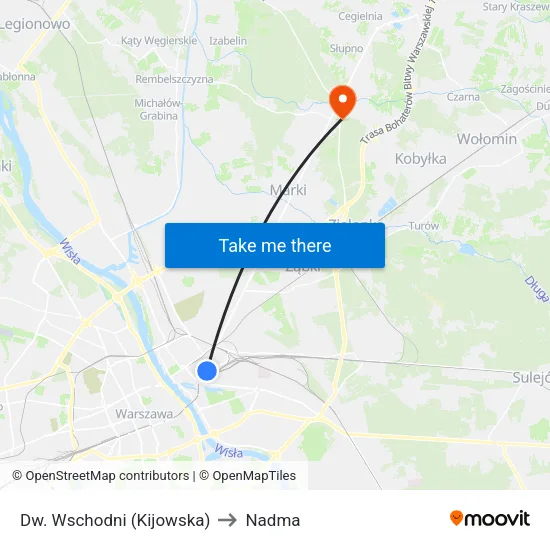 Dw. Wschodni (Kijowska) to Nadma map