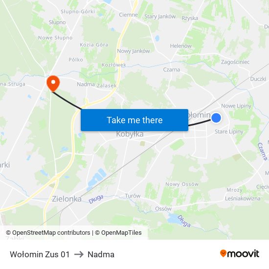 Wołomin Zus 01 to Nadma map