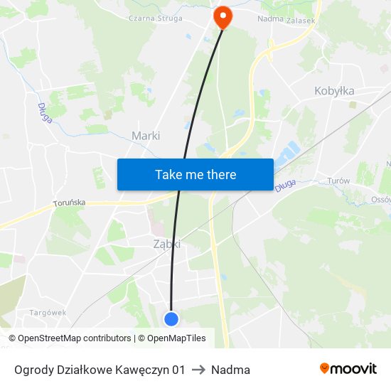 Ogrody Działkowe Kawęczyn to Nadma map