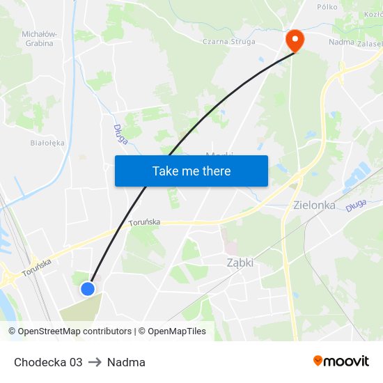 Chodecka to Nadma map