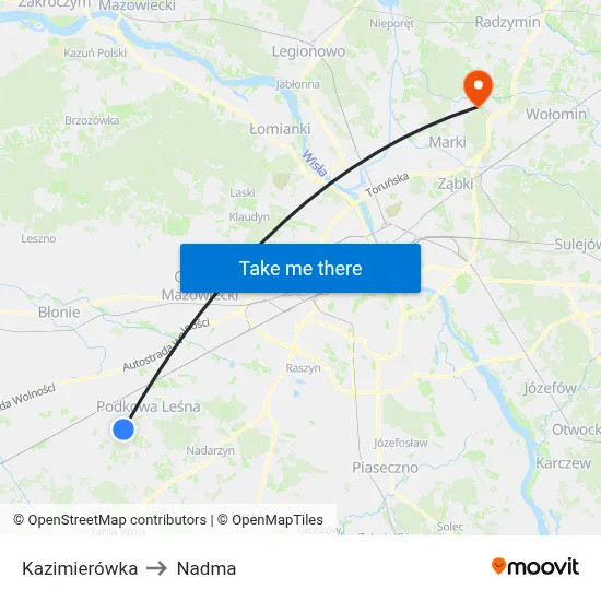 Kazimierówka to Nadma map