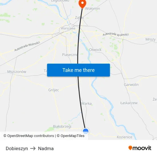 Dobieszyn to Nadma map