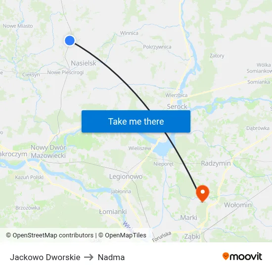 Jackowo Dworskie to Nadma map