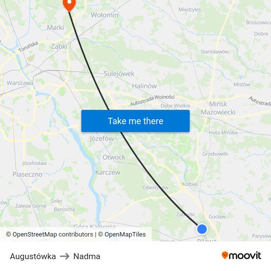 Augustówka to Nadma map