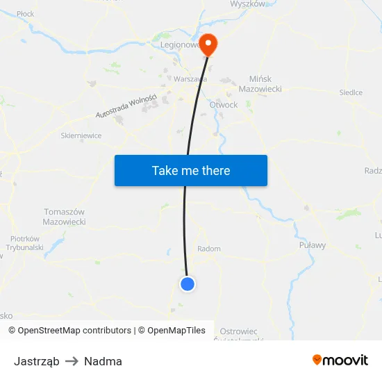 Jastrząb to Nadma map