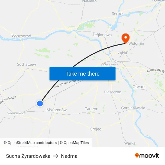 Sucha Żyrardowska to Nadma map