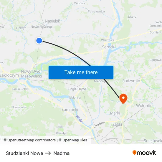 Studzianki Nowe to Nadma map