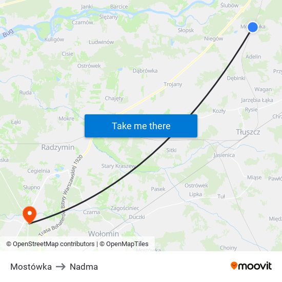 Mostówka to Nadma map