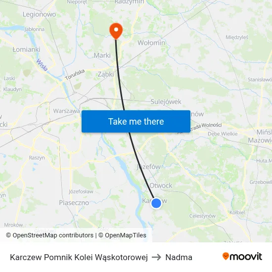 Karczew Pomnik Kolei Wąskotorowej to Nadma map