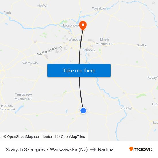 Szarych Szeregów / Warszawska (Nż) to Nadma map