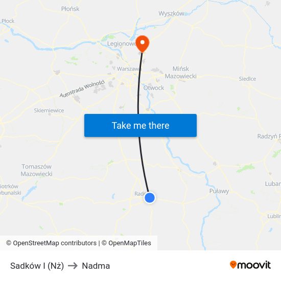 Sadków I (Nż) to Nadma map