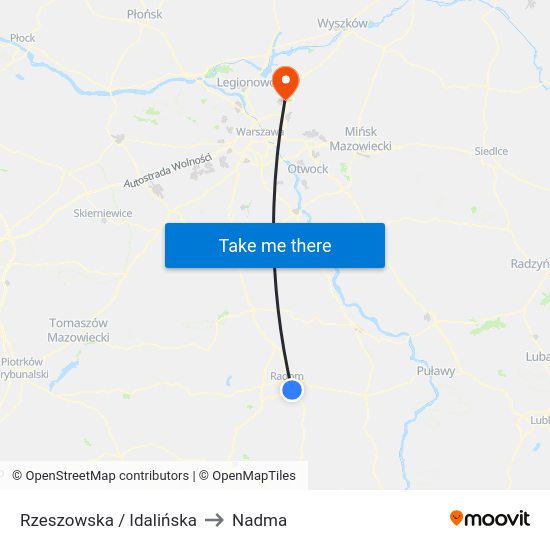 Rzeszowska / Idalińska to Nadma map