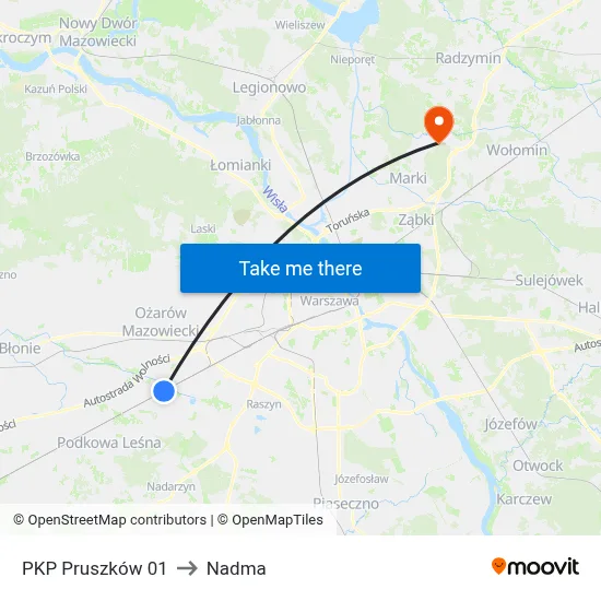 PKP Pruszków 01 to Nadma map