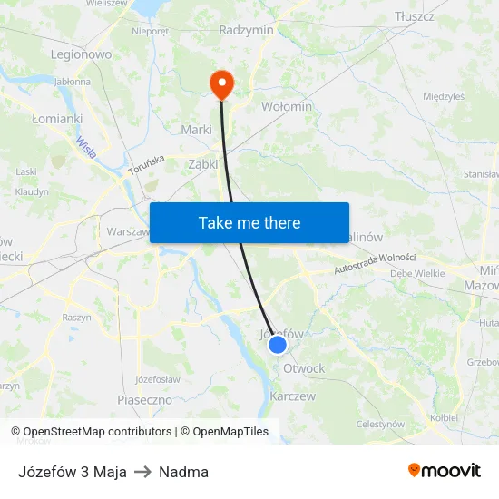 Józefów 3 Maja to Nadma map