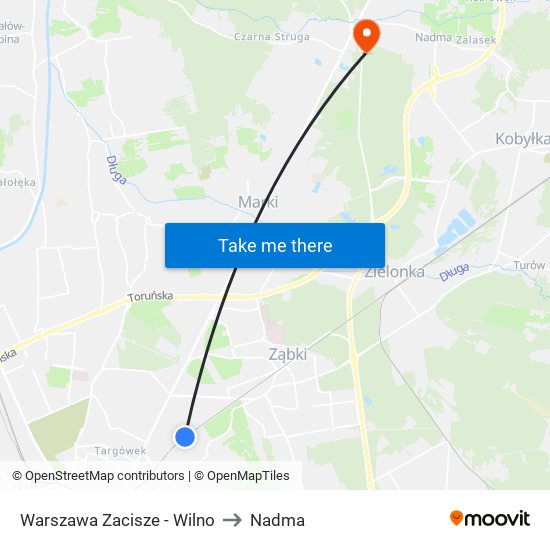 Warszawa Zacisze - Wilno to Nadma map