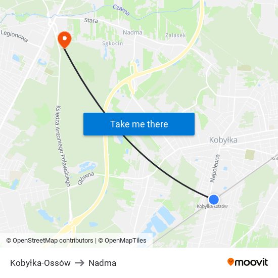 Kobyłka-Ossów to Nadma map