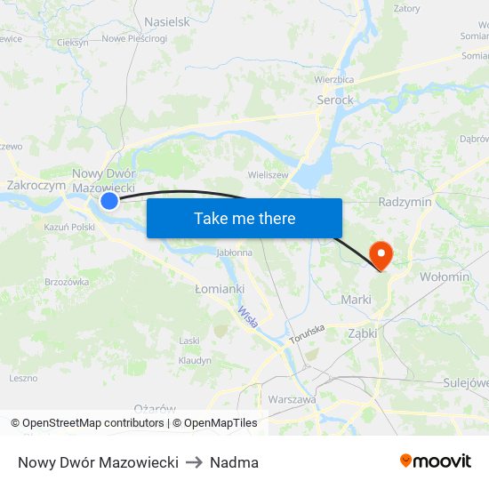 Nowy Dwór Mazowiecki to Nadma map