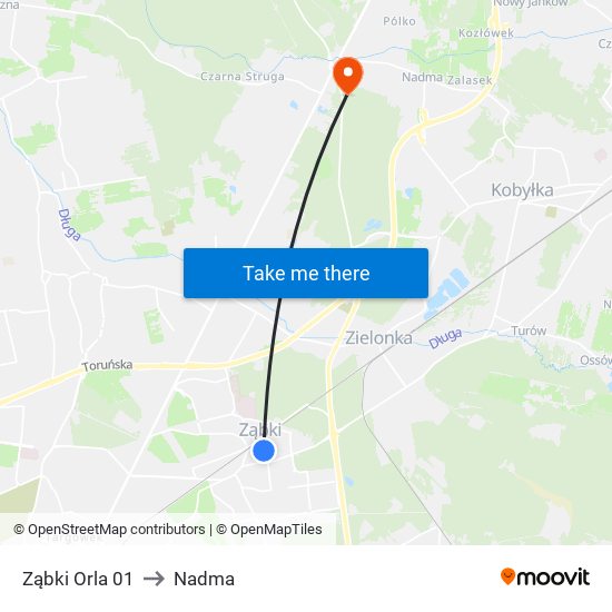 Ząbki Orla 01 to Nadma map