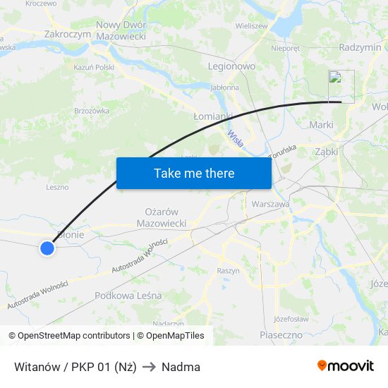 Witanów / PKP 01 (Nż) to Nadma map