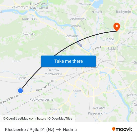 Kłudzienko / Pętla 01 (Nż) to Nadma map